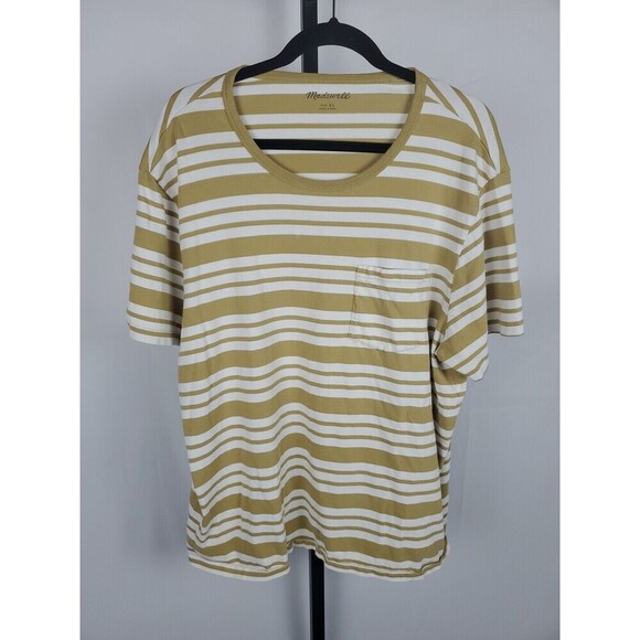 Madewell T Shirt Men's XL Short Sleeve Crew Neck Striped AllDay Dover Pocket - Picture 1 of 8